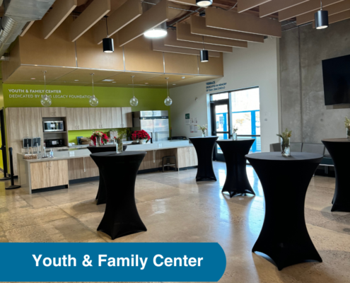 Youth and Family Center, set up for event
